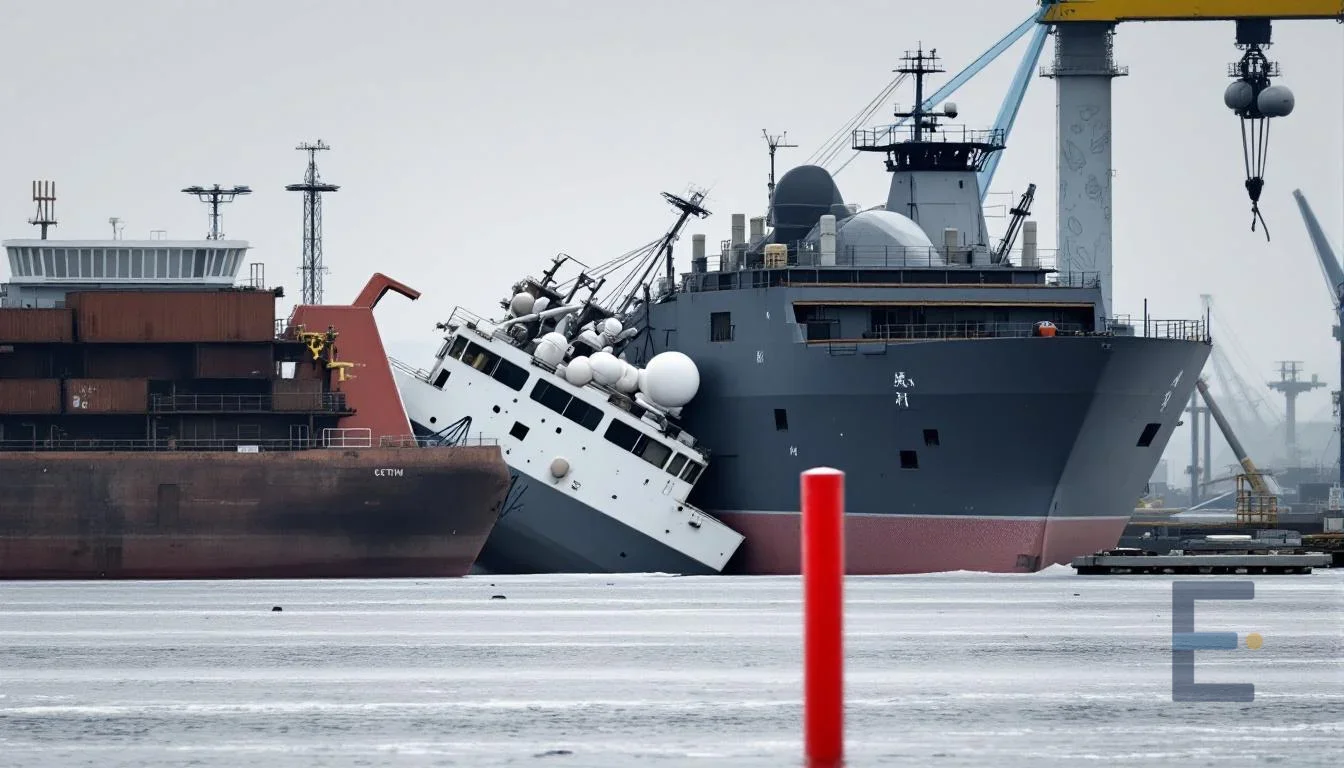 Ukrainian Drone Strike Damages Russian Border Service Icebreaker at Vyborg Shipyard